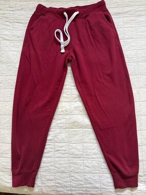 Burgundy Jogger Pants with Drawstring XL